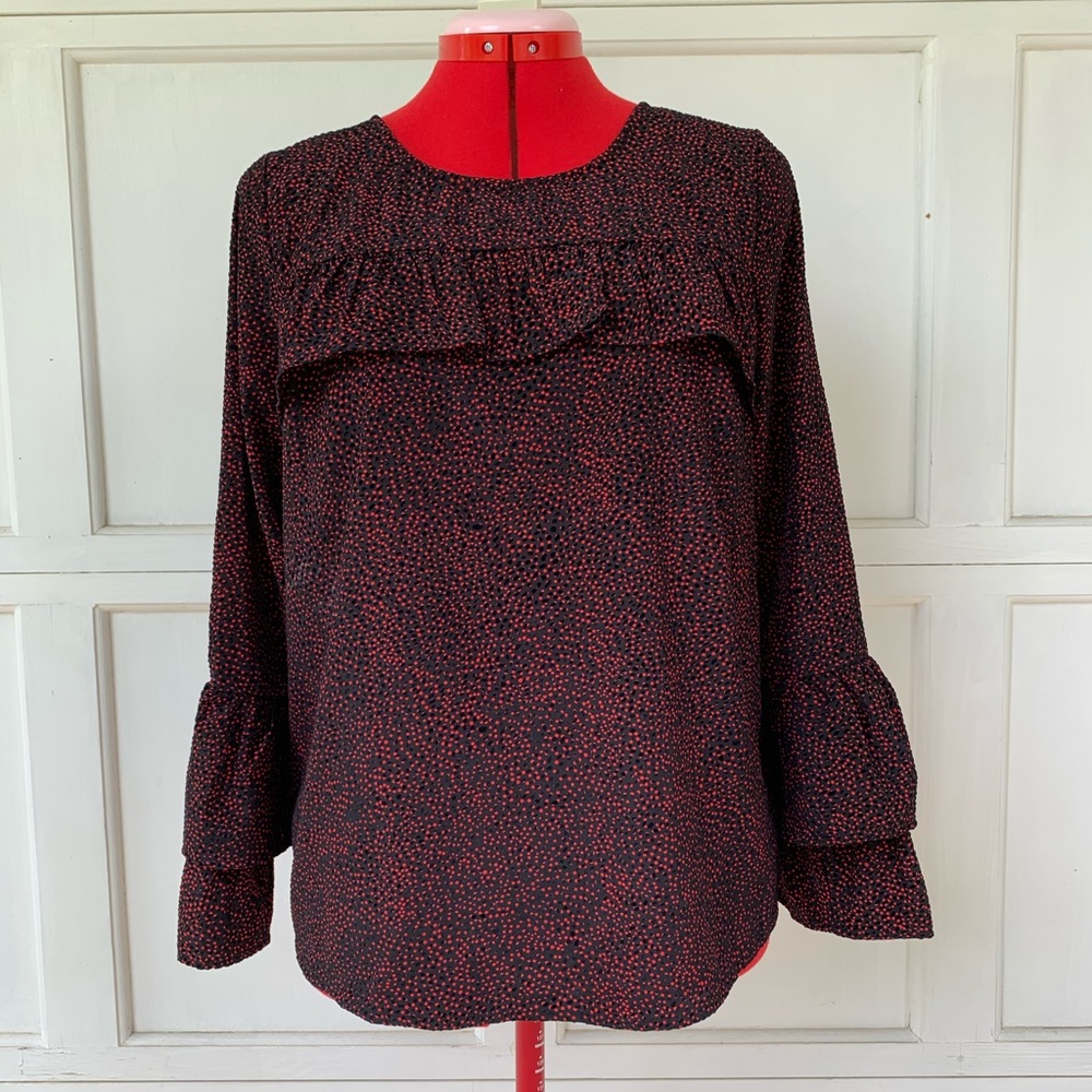 Lucky Brand Blk/Red Polka Dot Top
